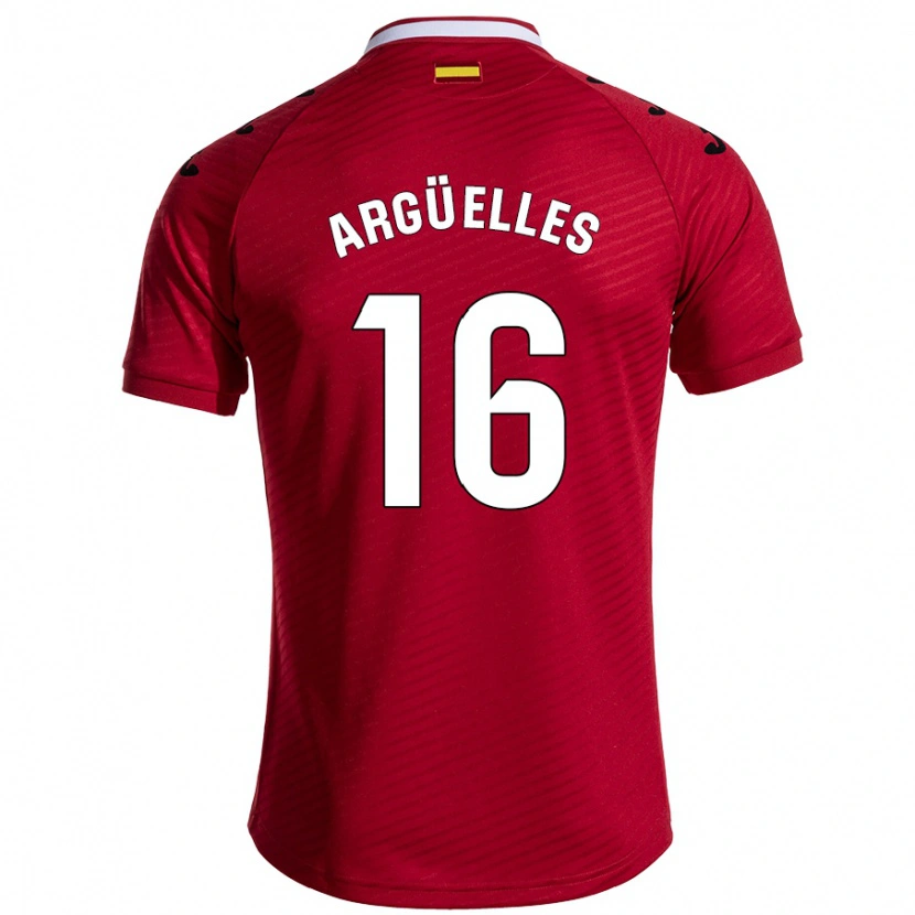 Danxen Enfant Maillot David Argüelles #16 Rouge Foncé Tenues Extérieur 2024/25 T-Shirt