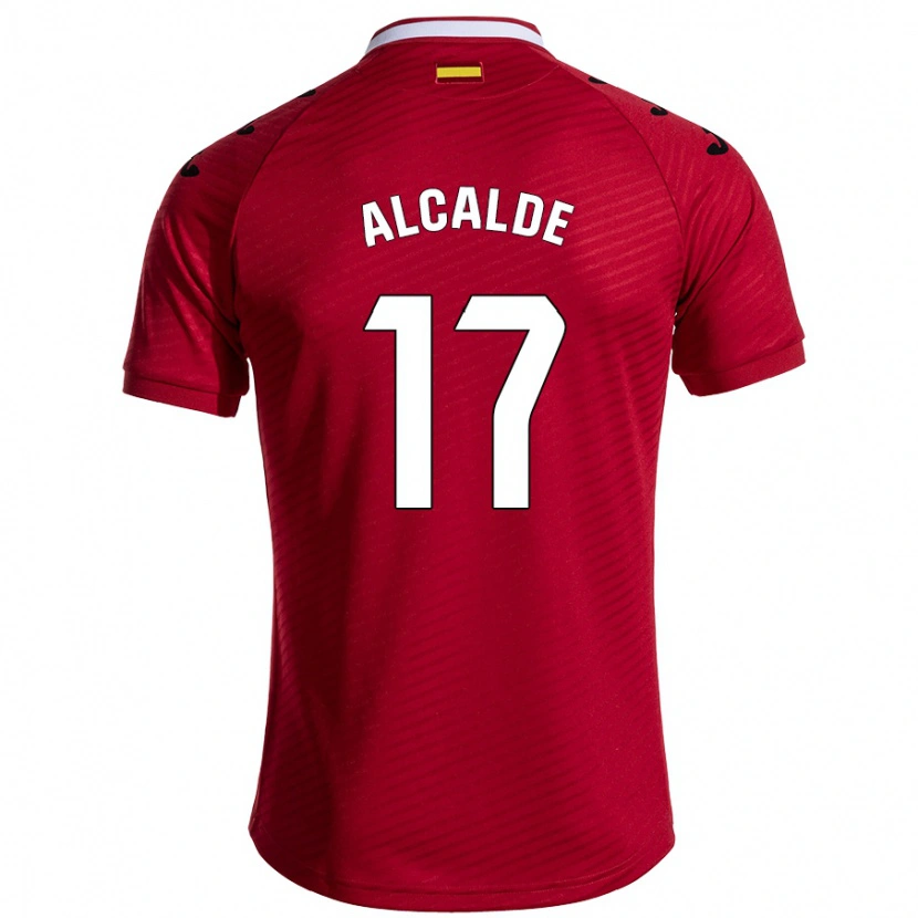 Danxen Enfant Maillot Jacobo Alcalde #17 Rouge Foncé Tenues Extérieur 2024/25 T-Shirt