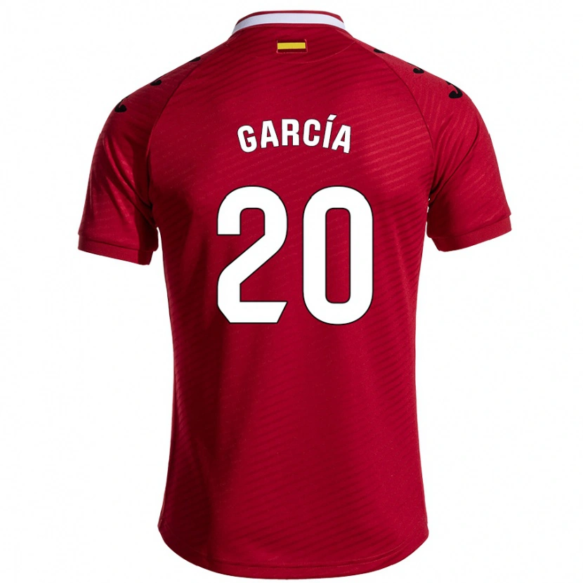 Danxen Enfant Maillot Álex García #20 Rouge Foncé Tenues Extérieur 2024/25 T-Shirt