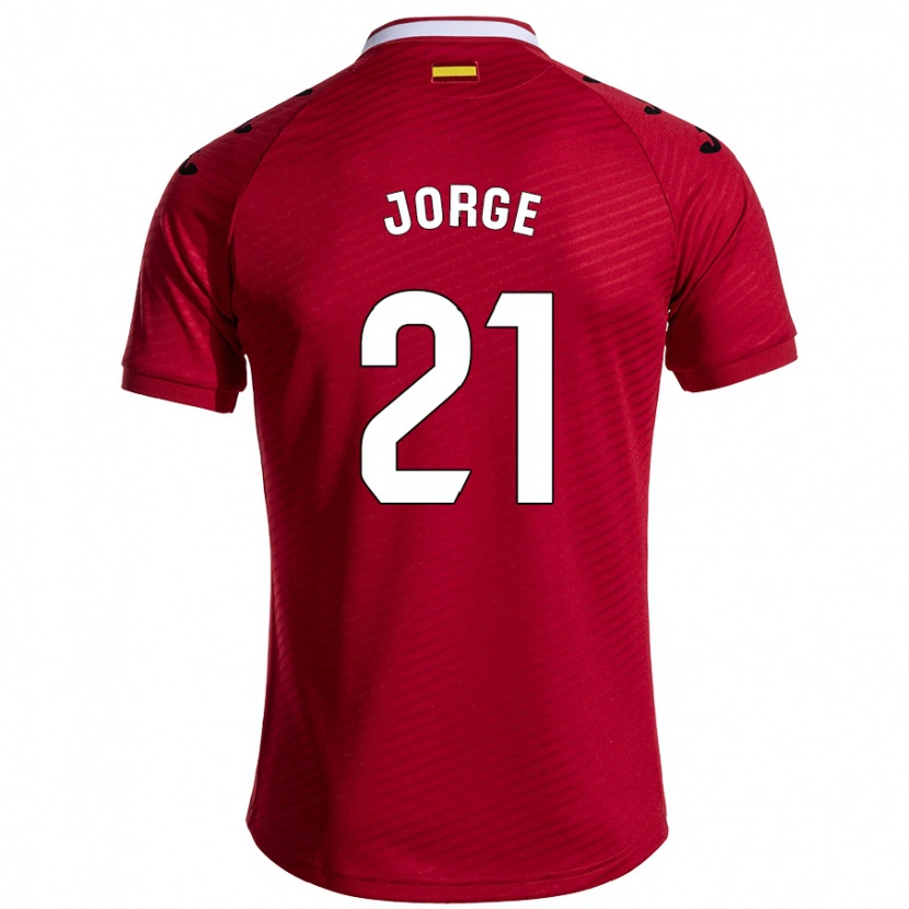 Danxen Enfant Maillot Jeremy Jorge #21 Rouge Foncé Tenues Extérieur 2024/25 T-Shirt