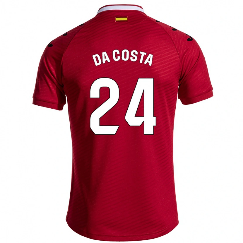 Danxen Enfant Maillot Coba Da Costa #24 Rouge Foncé Tenues Extérieur 2024/25 T-Shirt