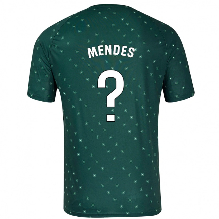 Danxen Enfant Maillot Houboulang Mendes #0 Vert Foncé Tenues Extérieur 2024/25 T-Shirt