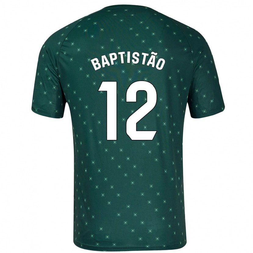 Danxen Enfant Maillot Léo Baptistão #12 Vert Foncé Tenues Extérieur 2024/25 T-Shirt