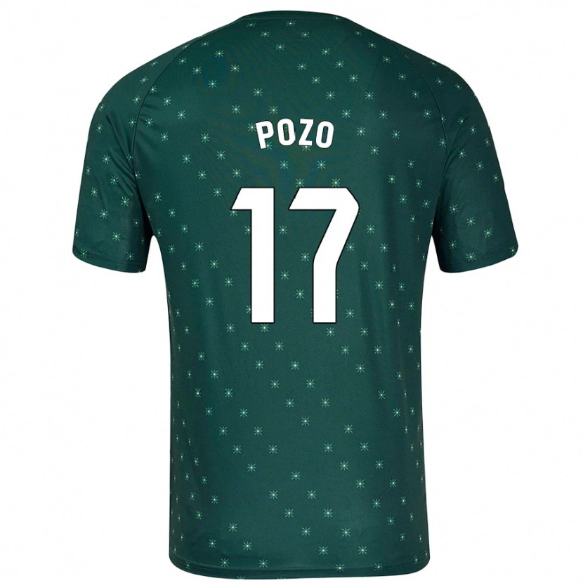 Danxen Enfant Maillot Álex Pozo #17 Vert Foncé Tenues Extérieur 2024/25 T-Shirt