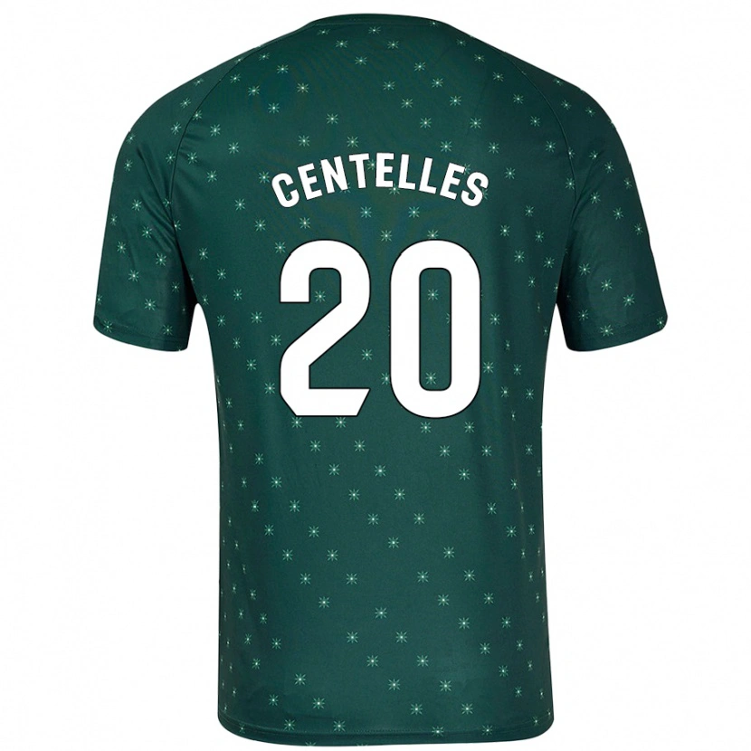 Danxen Enfant Maillot Álex Centelles #20 Vert Foncé Tenues Extérieur 2024/25 T-Shirt