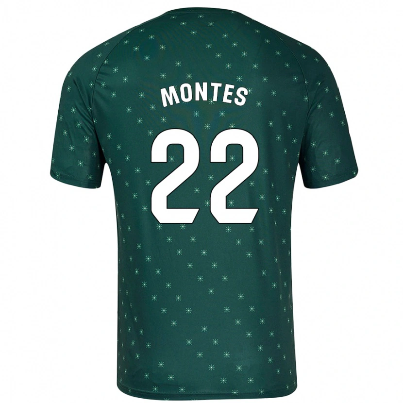 Danxen Enfant Maillot César Montes #22 Vert Foncé Tenues Extérieur 2024/25 T-Shirt