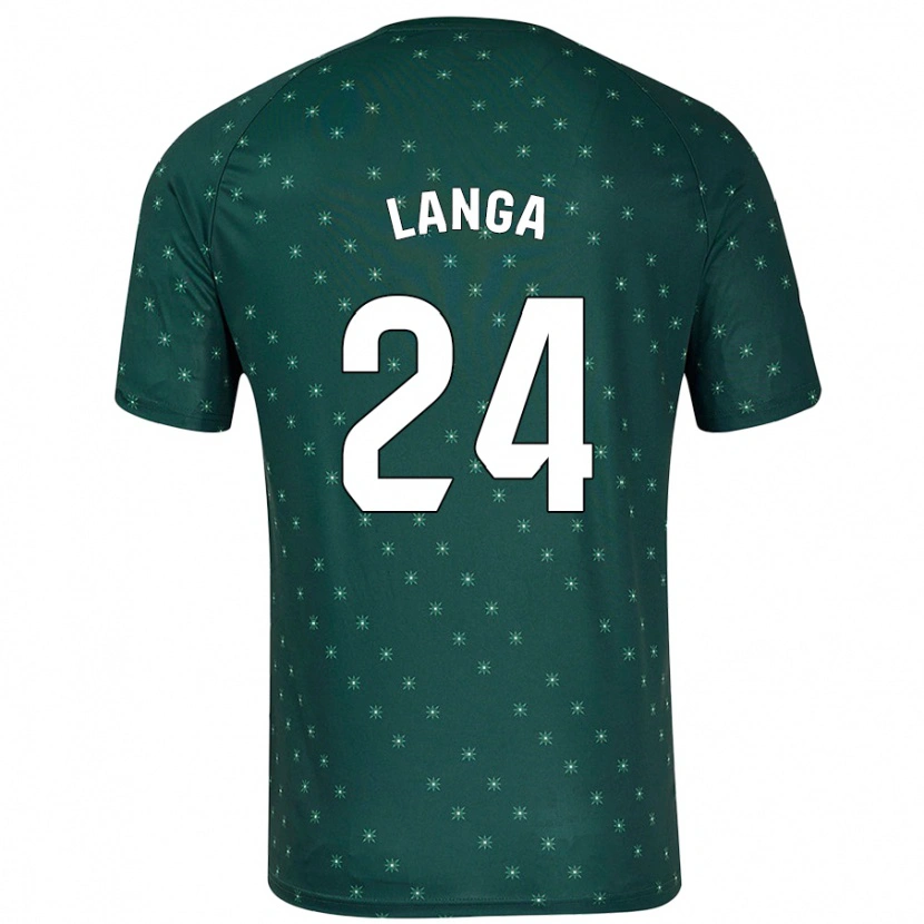 Danxen Enfant Maillot Bruno Langa #24 Vert Foncé Tenues Extérieur 2024/25 T-Shirt