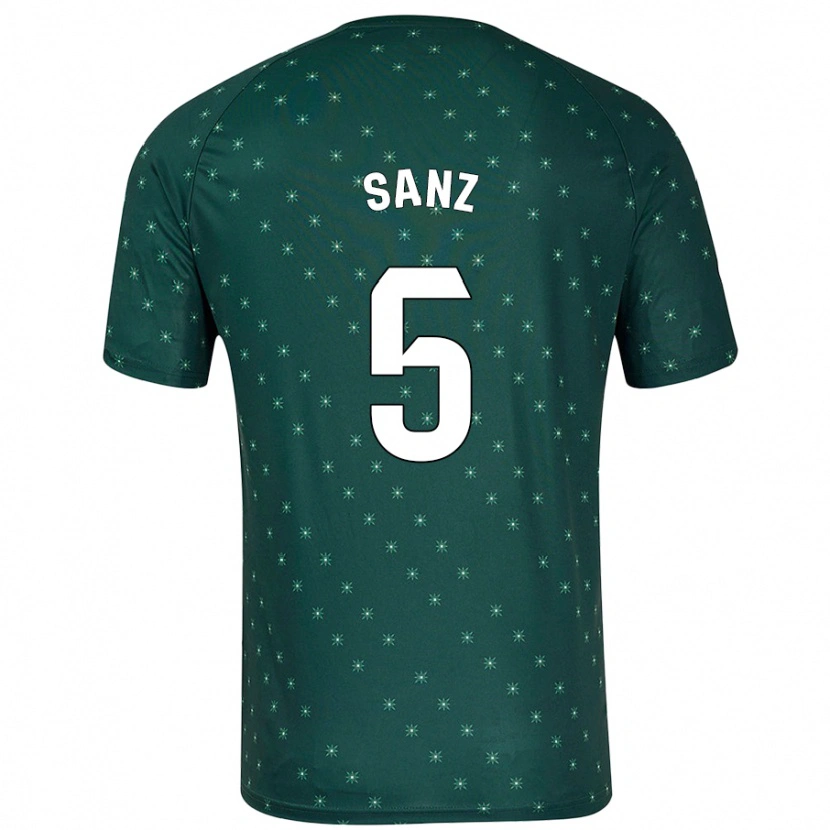 Danxen Enfant Maillot Paco Sanz #5 Vert Foncé Tenues Extérieur 2024/25 T-Shirt