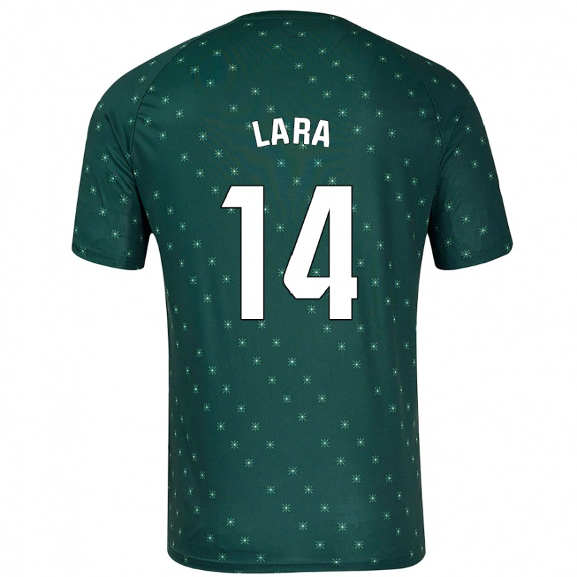 Danxen Enfant Maillot Luis Lara #14 Vert Foncé Tenues Extérieur 2024/25 T-Shirt