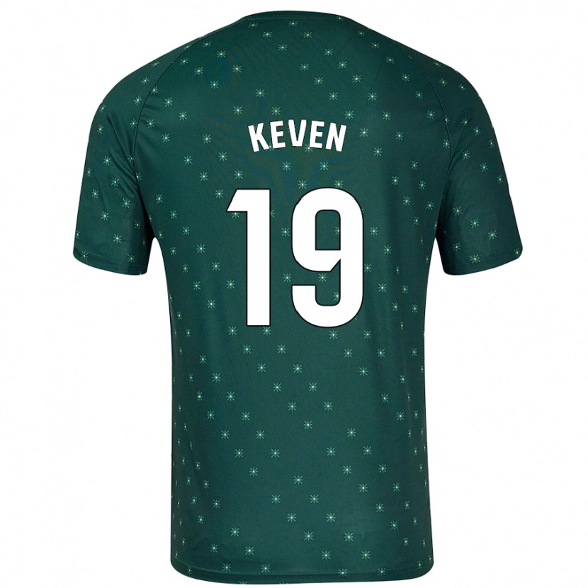 Danxen Enfant Maillot Keven #19 Vert Foncé Tenues Extérieur 2024/25 T-Shirt