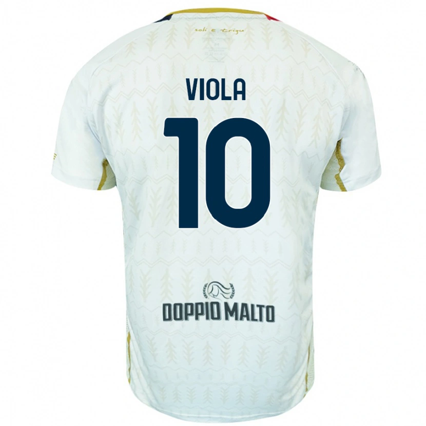 Danxen Enfant Maillot Nicolas Viola #10 Blanc Tenues Extérieur 2024/25 T-Shirt