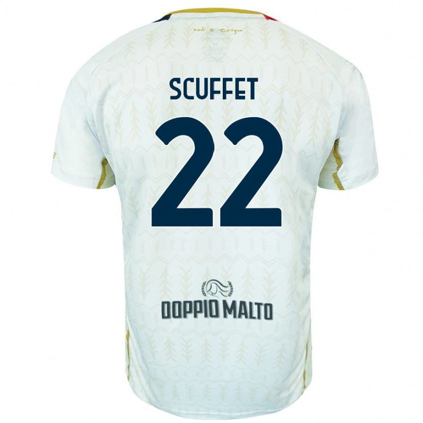 Danxen Enfant Maillot Simone Scuffet #22 Blanc Tenues Extérieur 2024/25 T-Shirt