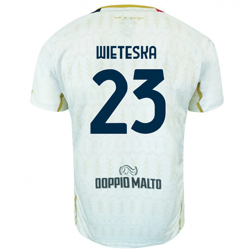 Danxen Enfant Maillot Mateusz Wieteska #23 Blanc Tenues Extérieur 2024/25 T-Shirt