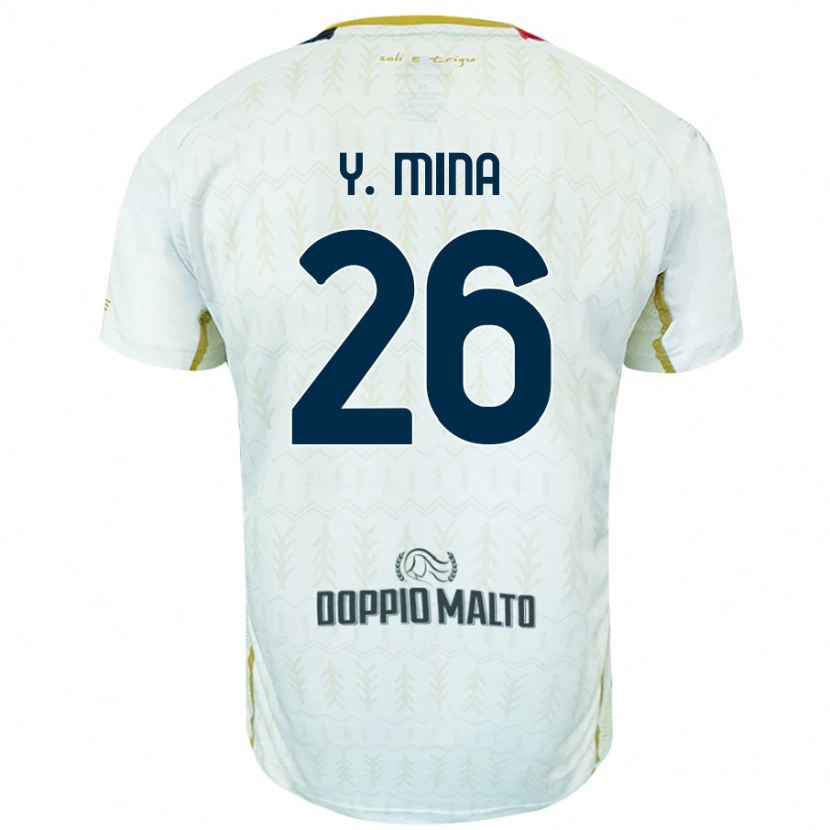 Danxen Enfant Maillot Yerry Mina #26 Blanc Tenues Extérieur 2024/25 T-Shirt