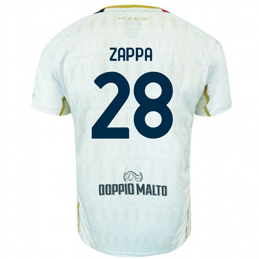 Danxen Enfant Maillot Gabriele Zappa #28 Blanc Tenues Extérieur 2024/25 T-Shirt