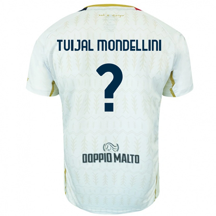 Danxen Enfant Maillot Luca Tuijal Mondellini #0 Blanc Tenues Extérieur 2024/25 T-Shirt