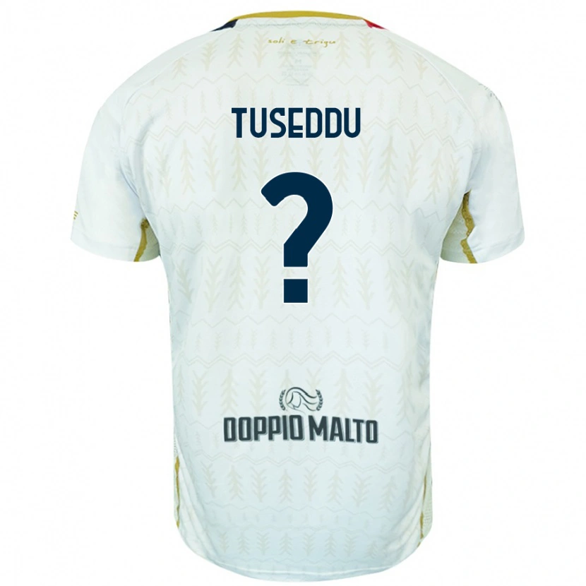 Danxen Enfant Maillot Alessio Tuseddu #0 Blanc Tenues Extérieur 2024/25 T-Shirt