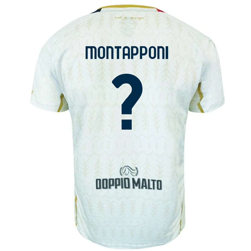 Danxen Enfant Maillot Leonardo Montapponi #0 Blanc Tenues Extérieur 2024/25 T-Shirt