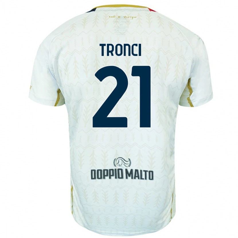 Danxen Enfant Maillot Luca Tronci #21 Blanc Tenues Extérieur 2024/25 T-Shirt