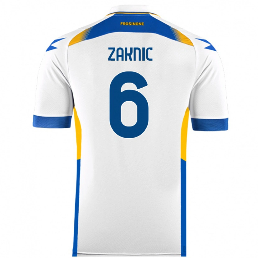 Danxen Enfant Maillot Lazar Zaknic #6 Blanc Tenues Extérieur 2024/25 T-Shirt