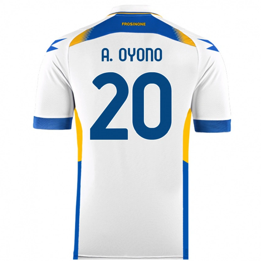 Danxen Enfant Maillot Anthony Oyono #20 Blanc Tenues Extérieur 2024/25 T-Shirt