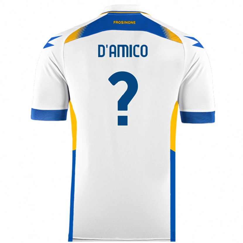 Danxen Enfant Maillot Cristiano D'amico #0 Blanc Tenues Extérieur 2024/25 T-Shirt