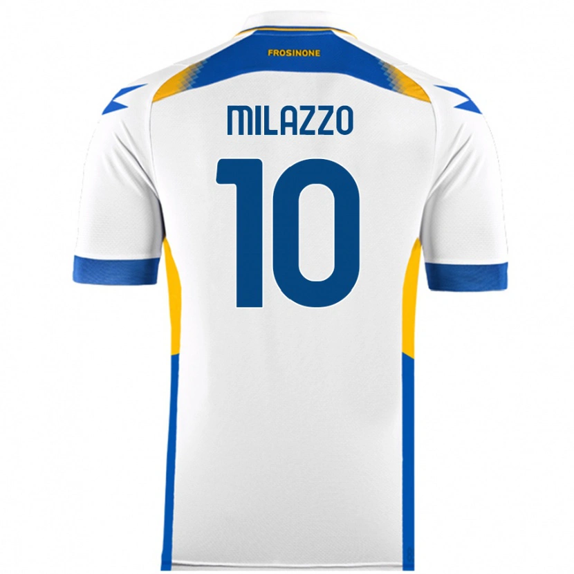 Danxen Enfant Maillot Simone Milazzo #10 Blanc Tenues Extérieur 2024/25 T-Shirt