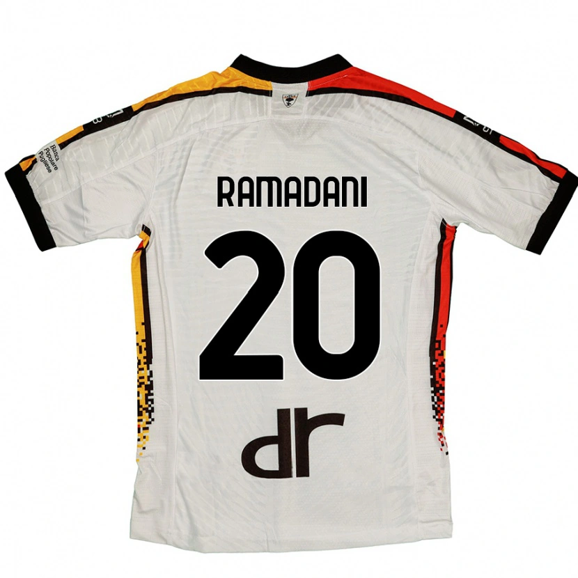 Danxen Enfant Maillot Ylber Ramadani #20 Blanc Noir Tenues Extérieur 2024/25 T-Shirt