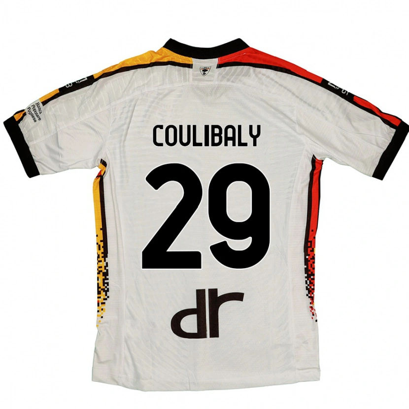 Danxen Enfant Maillot Lassana Coulibaly #29 Blanc Noir Tenues Extérieur 2024/25 T-Shirt