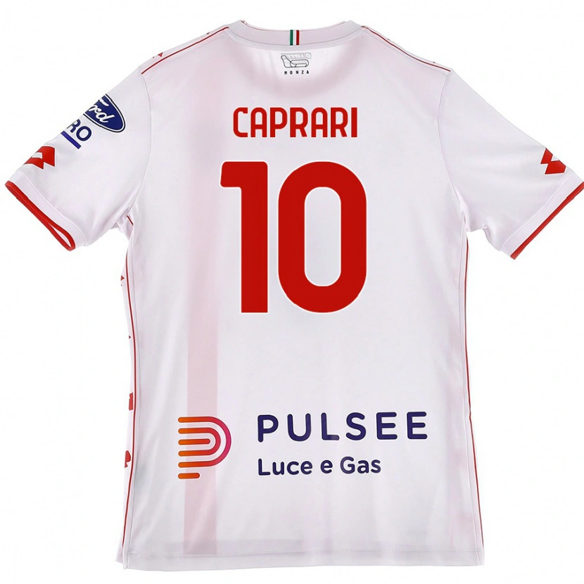 Danxen Enfant Maillot Gianluca Caprari #10 Blanc Rouge Tenues Extérieur 2024/25 T-Shirt