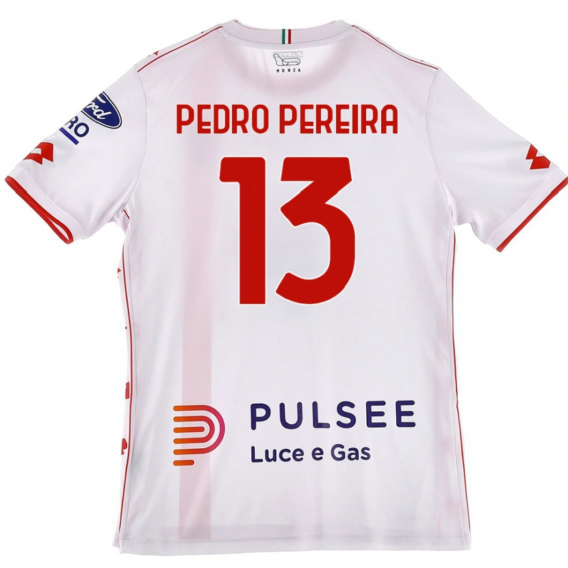 Danxen Enfant Maillot Pedro Pereira #13 Blanc Rouge Tenues Extérieur 2024/25 T-Shirt