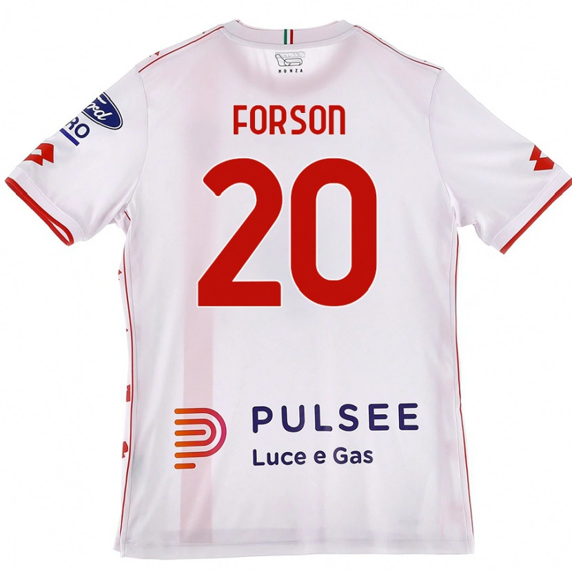 Danxen Enfant Maillot Omari Forson #20 Blanc Rouge Tenues Extérieur 2024/25 T-Shirt