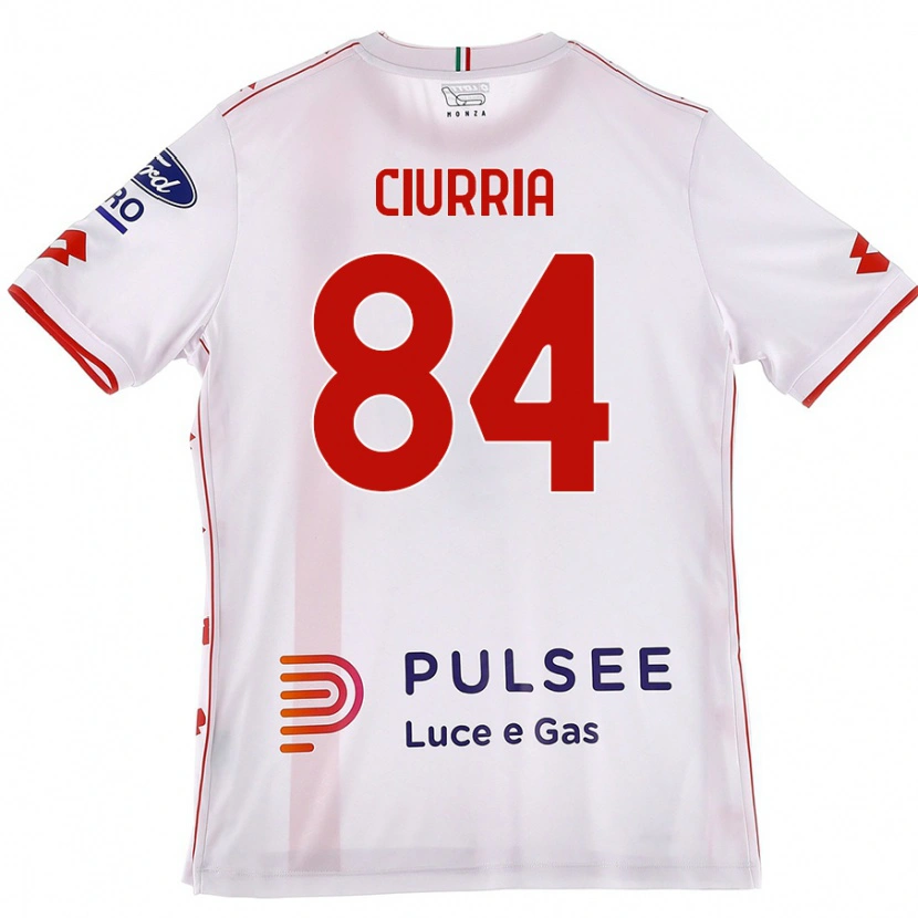 Danxen Enfant Maillot Patrick Ciurria #84 Blanc Rouge Tenues Extérieur 2024/25 T-Shirt