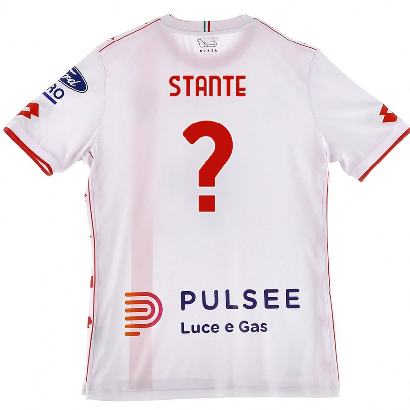 Danxen Enfant Maillot Edoardo Stante #0 Blanc Rouge Tenues Extérieur 2024/25 T-Shirt