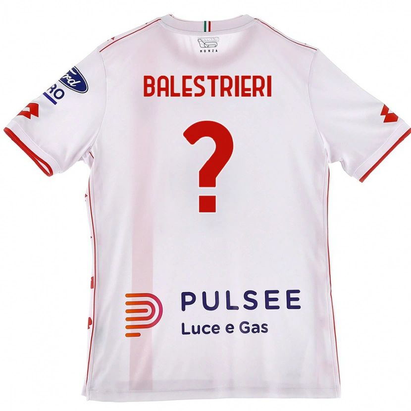 Danxen Enfant Maillot Alessandro Balestrieri #0 Blanc Rouge Tenues Extérieur 2024/25 T-Shirt