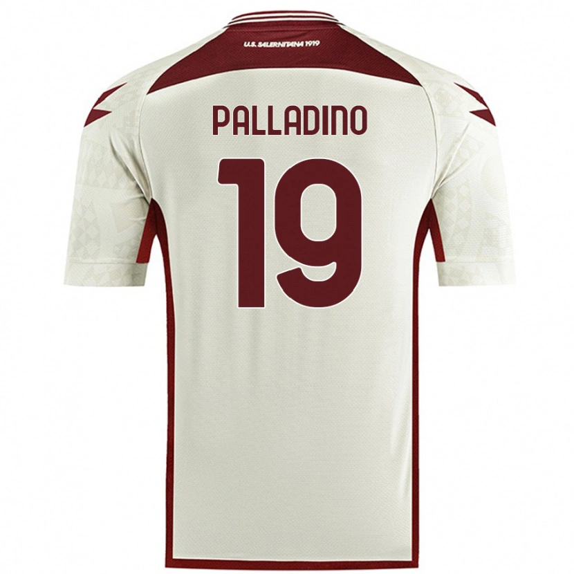 Danxen Enfant Maillot Alfonso Palladino #19 Couleur Crème Tenues Extérieur 2024/25 T-Shirt