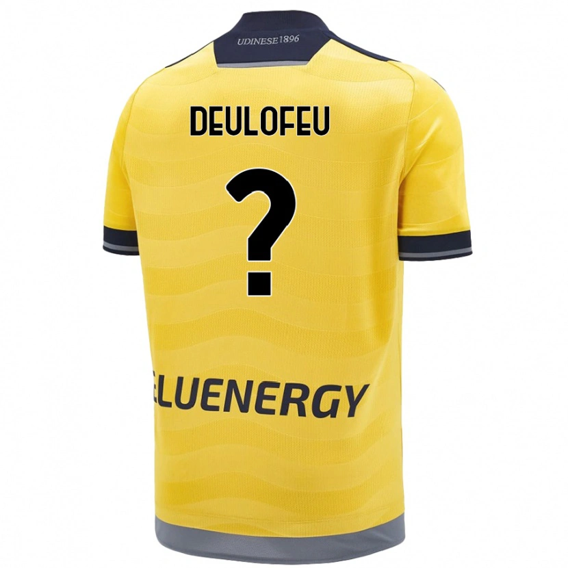 Danxen Enfant Maillot Gerard Deulofeu #0 Doré Tenues Extérieur 2024/25 T-Shirt