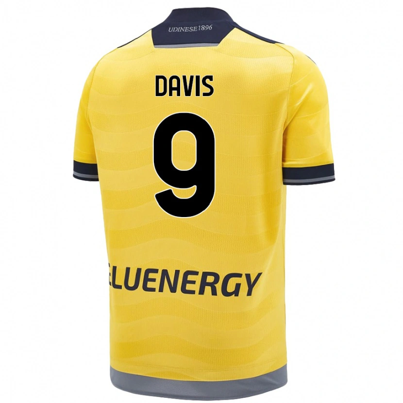 Danxen Enfant Maillot Keinan Davis #9 Doré Tenues Extérieur 2024/25 T-Shirt