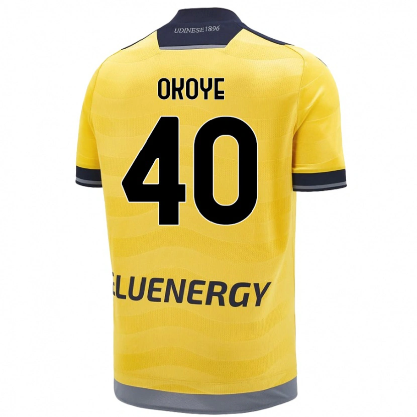 Danxen Enfant Maillot Maduka Okoye #40 Doré Tenues Extérieur 2024/25 T-Shirt