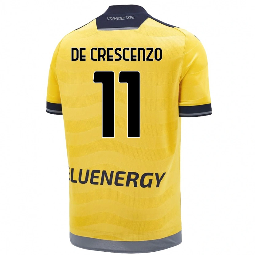 Danxen Enfant Maillot Marco De Crescenzo #11 Doré Tenues Extérieur 2024/25 T-Shirt