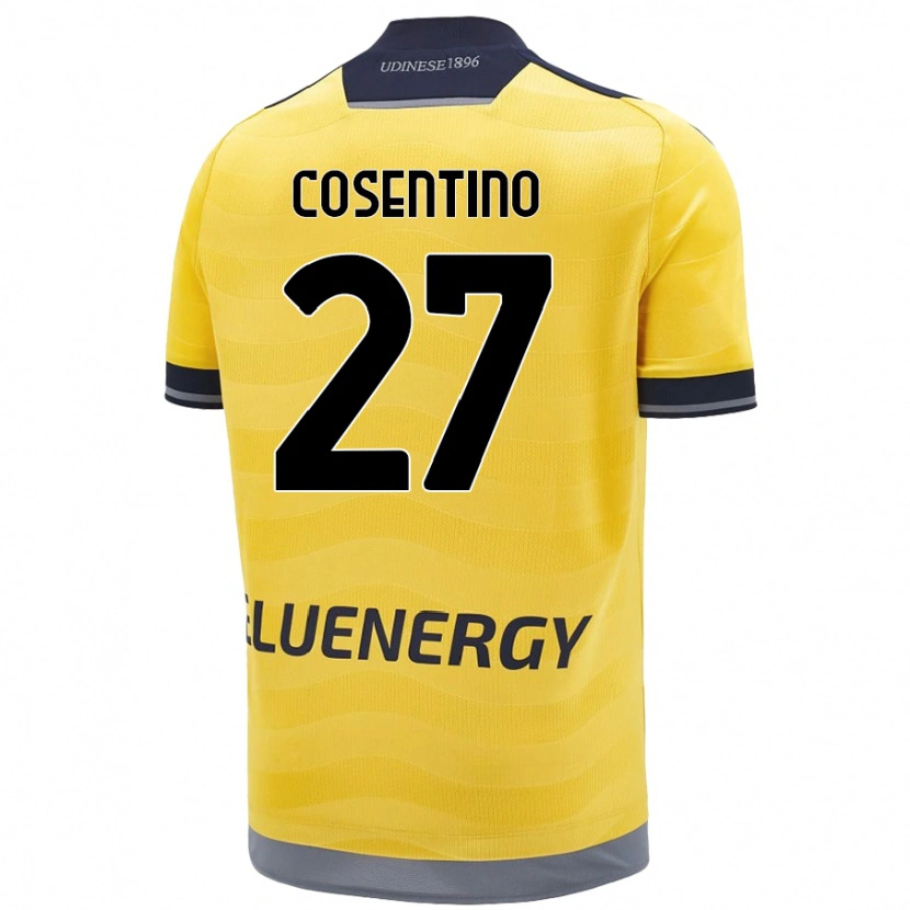 Danxen Enfant Maillot Sergio Cosentino #27 Doré Tenues Extérieur 2024/25 T-Shirt