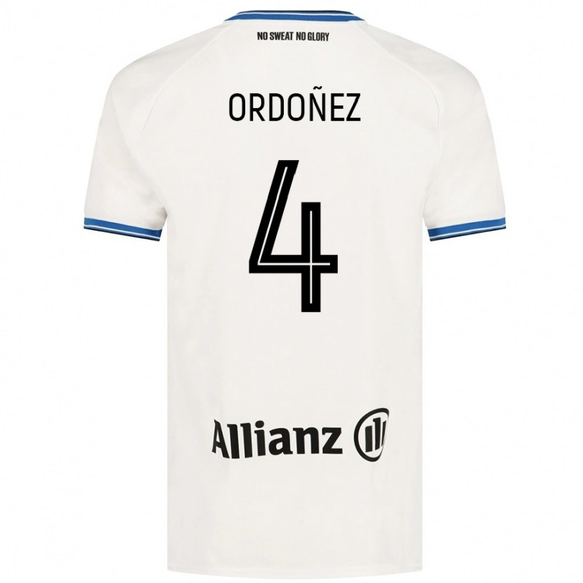 Danxen Enfant Maillot Joel Ordóñez #4 Blanc Tenues Extérieur 2024/25 T-Shirt