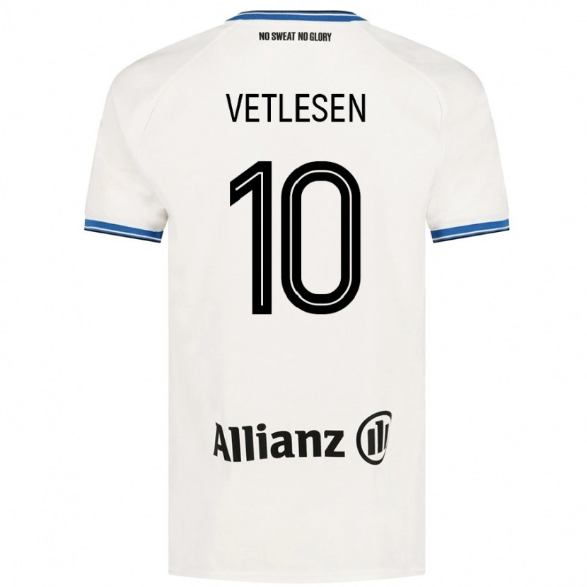 Danxen Enfant Maillot Hugo Vetlesen #10 Blanc Tenues Extérieur 2024/25 T-Shirt