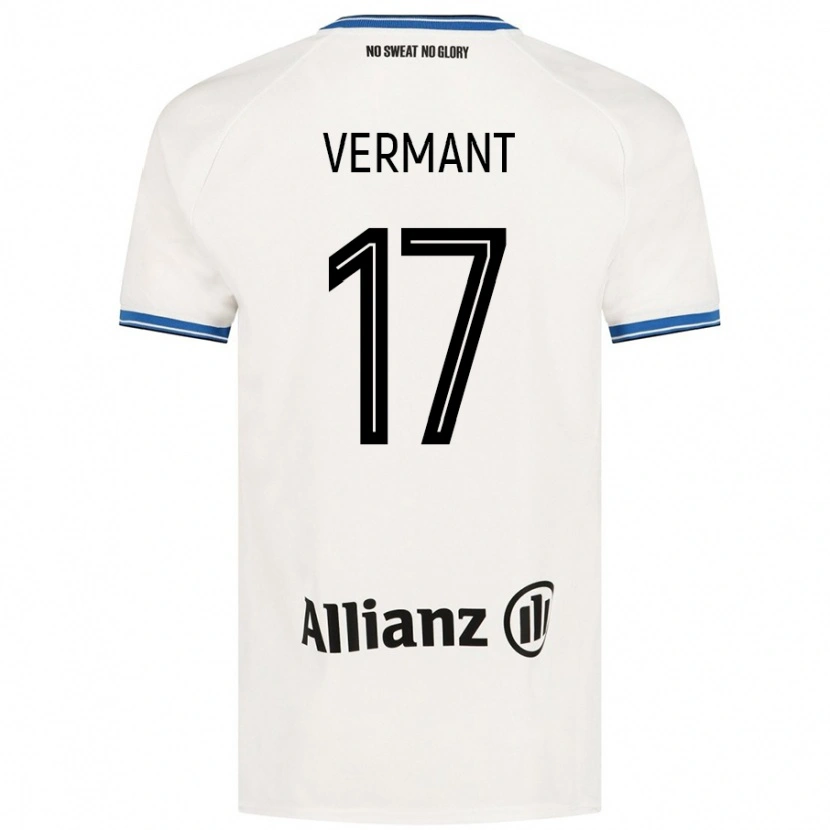 Danxen Enfant Maillot Romeo Vermant #17 Blanc Tenues Extérieur 2024/25 T-Shirt