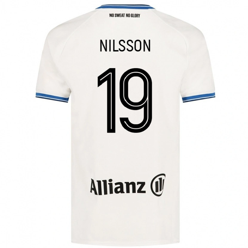 Danxen Enfant Maillot Gustaf Nilsson #19 Blanc Tenues Extérieur 2024/25 T-Shirt