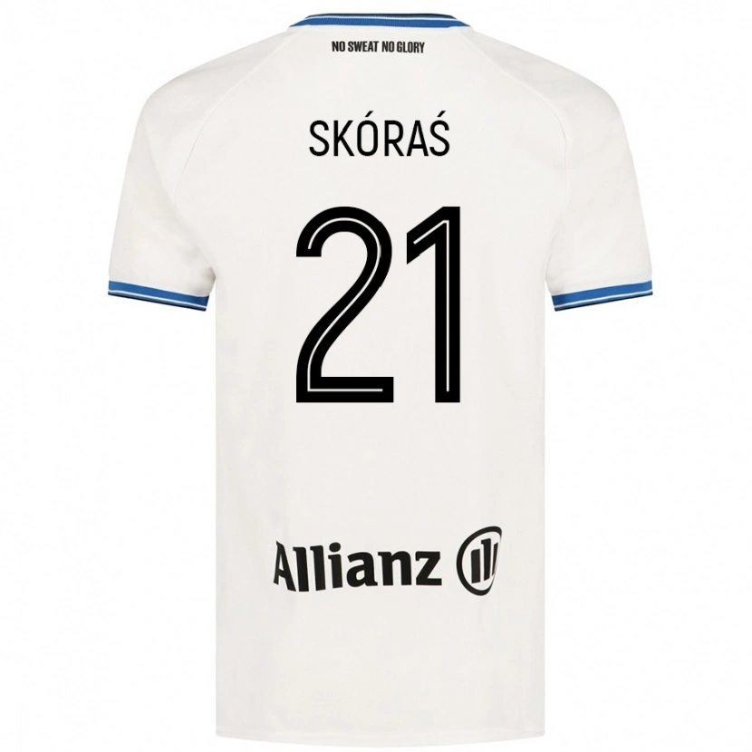 Danxen Enfant Maillot Michal Skoras #21 Blanc Tenues Extérieur 2024/25 T-Shirt