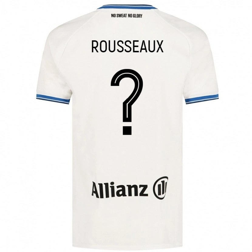 Danxen Enfant Maillot Luca Rousseaux #0 Blanc Tenues Extérieur 2024/25 T-Shirt