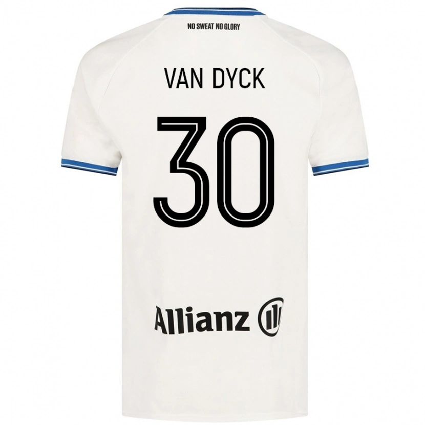 Danxen Enfant Maillot Nell Van Dyck #30 Blanc Tenues Extérieur 2024/25 T-Shirt