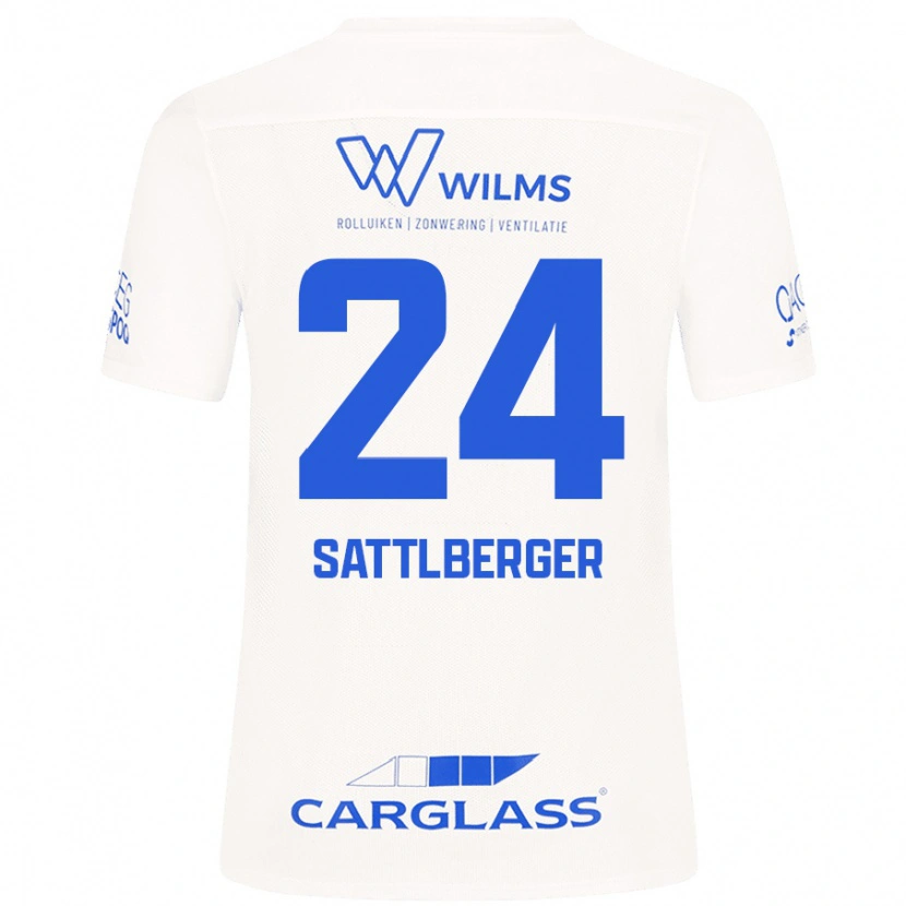 Danxen Enfant Maillot Nikolas Sattlberger #24 Blanc Tenues Extérieur 2024/25 T-Shirt