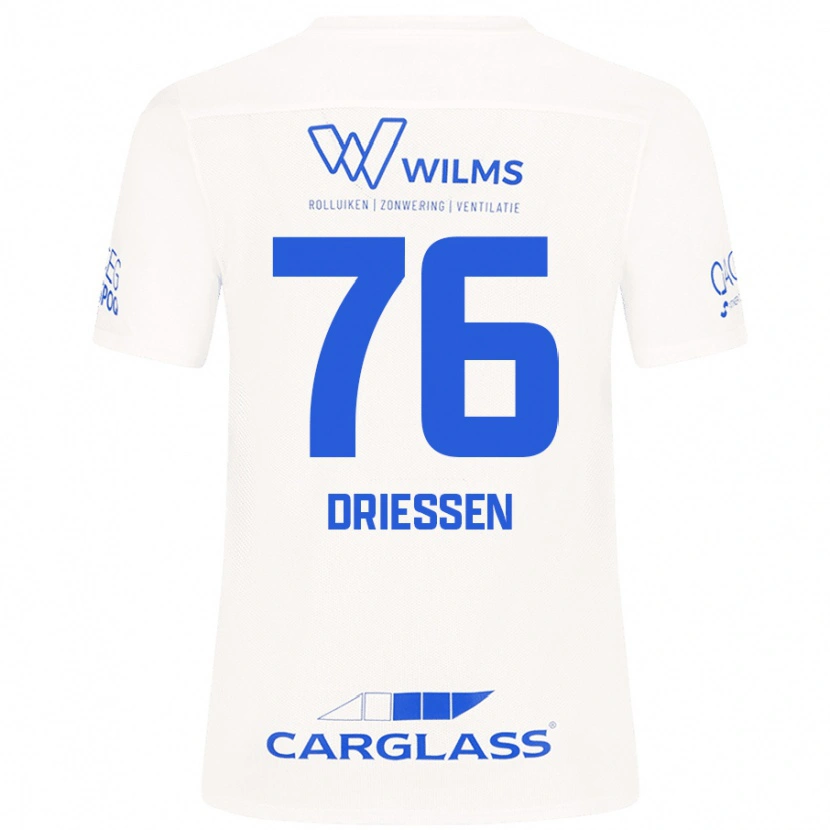 Danxen Enfant Maillot Jelle Driessen #76 Blanc Tenues Extérieur 2024/25 T-Shirt